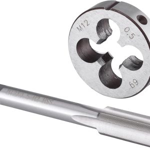 Burkit Store M12x0.5 Tap and Die Set High Speed Steel-0