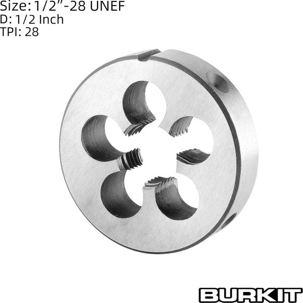 Burkit Threading Die Alloy Steel 1/2-28 UNEF Right Hand-1