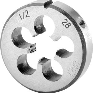 Burkit Threading Die Alloy Steel 1/2-28 UNEF Right Hand-0