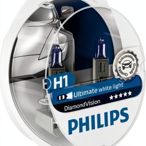 Philips H1 Headlight Bulb 5000K White 2-Pack Bright Blue Upgrade-0