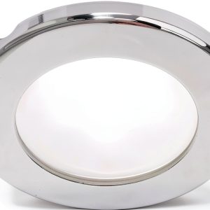 EuroLED 75 3" Round Screw Mount Down Light - White LED - Rim - 24V-0