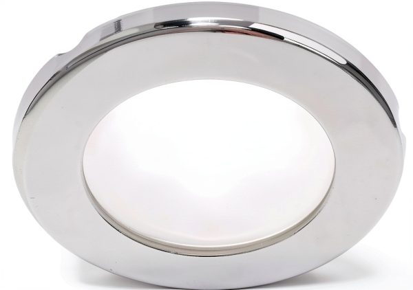 EuroLED 75 3" Round Screw Mount Down Light - White LED - Rim - 24V-0