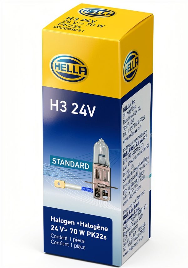 HELLA H3 24V 100W High Wattage Bulb Extreme White Twin Plastic Case-0